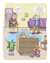 Cartoon: Durchblick (small) by Rebecca-Meyer tagged goldfischglas,gebiss,goldfisch,hund,brille,pornoheft,senioren,frau,mann,wohnzimmer,verwechslung,alltag,komik,skurrilität,missverständnis,tierverhalten,menschlichkeit,pointe,dialog,cartoon