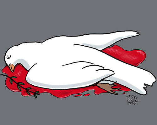 Cartoon: Friedenstaube (medium) by Karl Berger tagged friede,krieg,friedenstaube,ukraine,ghaza,sudan