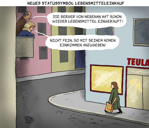 Cartoon: Statussymbol (medium) by Karl Berger tagged teuerung,verarmung,lebensmittel,teuerung,verarmung,lebensmittel