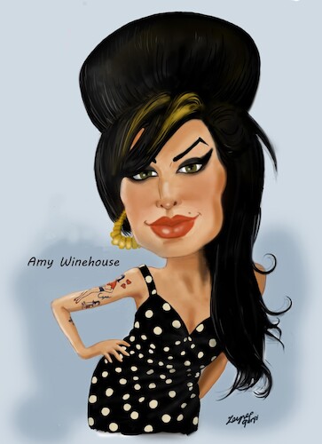 Cartoon: amy winehouse (medium) by Zeynep Gargi tagged zeynep