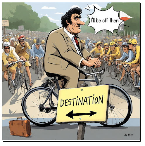 Cartoon: On tour (medium) by A Human tagged tdf,urlaub,destination,radsport,radfahren,cycling,tdf,urlaub,destination,radsport,radfahren,cycling