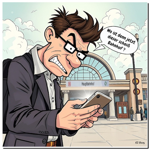 Cartoon: Orientierungslos (medium) by A Human tagged haltungsschäden,kurzsichtig,kurzsichtigkeit,handy,handynutzung,bluthochdruck,spitzer,ulm,tablet,tabletnutzung,studie,internet,internetnutzung,intelligenz,kognitiv,emotional,defizite,defizit,sprachen,jugend,jugendliche,orientierung,bahnhof,haltungsschäden,kurzsichtig,kurzsichtigkeit,handy,handynutzung,bluthochdruck,spitzer,ulm,tablet,tabletnutzung,studie,internet,internetnutzung,intelligenz,kognitiv,emotional,defizite,defizit,sprachen,jugend,jugendliche