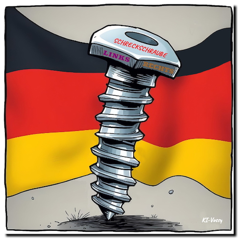 Cartoon: Schreckschraube (medium) by A Human tagged links,rechts,bsw,afd,wagenknecht,chrupalla,thüringen,augsten,höcke,bundestagswahl,wahlen,parteien,koalitionen,bundesebene,linksgewinde,rechtsgewinde,schrauben,schreckschraube,demokratie,deutchland,links,rechts,bsw,afd,wagenknecht,chrupalla,thüringen,augsten,höcke,bundestagswahl,wahlen,parteien,koalitionen,bundesebene,linksgewinde,rechtsgewinde,schrauben,schreckschraube,demokratie
