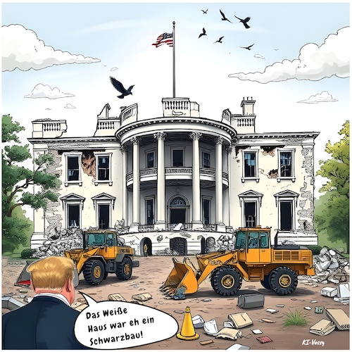 Cartoon: Schwarzbau (medium) by A Human tagged trump,usa,washington,weiße,haus,whitehouse,white,house,abriss,ballsaal,genehmigung,ostflügel,nvpc,neubau,bauvorhaben,renovierung,regierungsgebäude,kommission,baupläne,shutdown,demolition,ballroom,approval,east,wing,new,construction,building,project,renovation,government,commission,plans,trump,usa,washington,weiße,haus,whitehouse,white,house,abriss,ballsaal,genehmigung,ostflügel,nvpc,neubau,bauvorhaben,renovierung,regierungsgebäude,kommission,baupläne,shutdown,demolition,ballroom,approval,east,wing,new,construction,building,project,renovation,government,commission,plans
