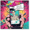Cartoon: Die totale Kommunikation (small) by A Human tagged kikatur,ndr,europawahl,tiktok,demokratie,wahlkampf,babelsberg,avatar,volksempfänger,goebbels,handy,smartphone,populisten,politik,ki,deutschland