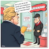 Cartoon: Golden T-Card (small) by A Human tagged usa,card,trumpcard,trump,president,greencard,goldcard,golden