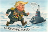 Cartoon: Ice Age (small) by KI-Vossy tagged trump,potus,greenland,invade,military,intervention,leavitt,president,russia,putin,denmark,rubio,purchase,us,usa,tanker,venezuela,russian,flag,moscow,submarine,grönland,militäreinsatz,kauf,präsident,öltanker,uboot,dänemark