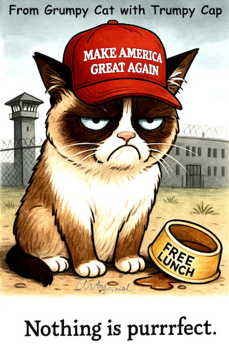Cartoon: Grumpy Trumpy (medium) by ArtyFicial tagged grumpy,cat,trumpy,trump,usa,maga,cap