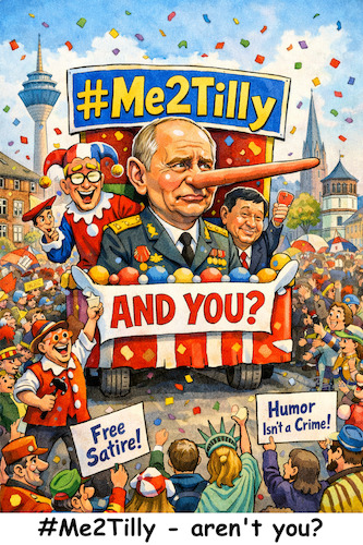 Cartoon: Me2Tilly (medium) by ArtyFicial tagged russland,jacques,tilly,satire,ironie,meinungsfreiheit