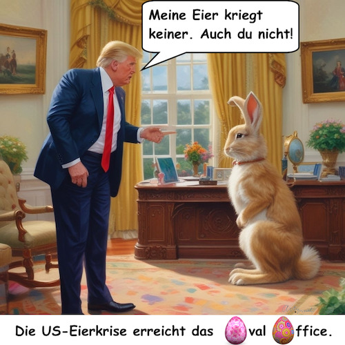 Cartoon: US-Eierkrise (medium) by ArtyFicial tagged usa,eierkrise,vogelgrippe,virus,h5n1,ostern