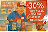 Cartoon: Von wegen (small) by ArtyFicial tagged usa,trump,zölle,tariffs,handel,hindernisse,30,prozent,tiernahrung