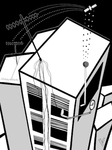 Cartoon: closed circuit (medium) by siralha tagged information,global,limited