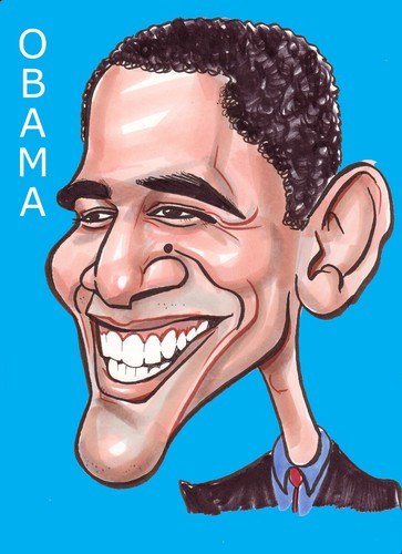 Cartoon: Caricature of Barack Obama (medium) by Steve Nyman tagged caricature,of,barack,obama