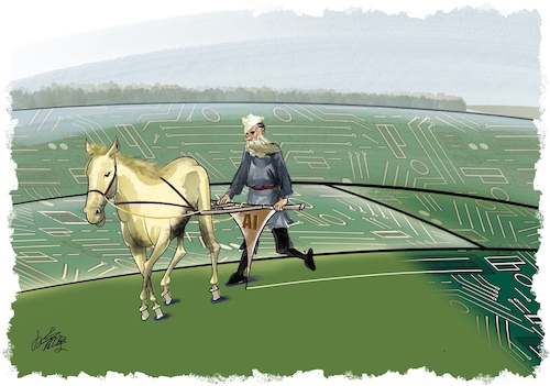Cartoon: sowing (medium) by YL tagged sowing,seeds,tolstoy,knowledge,new,era