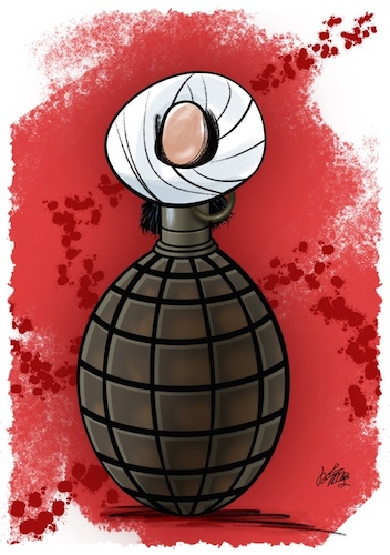 Cartoon: Untitled (medium) by YL tagged terrorism,bomb,sacrifice,heaven
