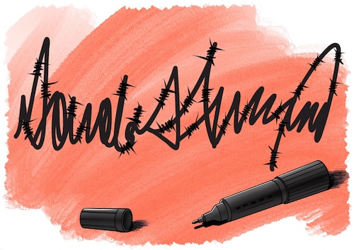 Cartoon: Untitled (medium) by YL tagged trump,president,signature,superman
