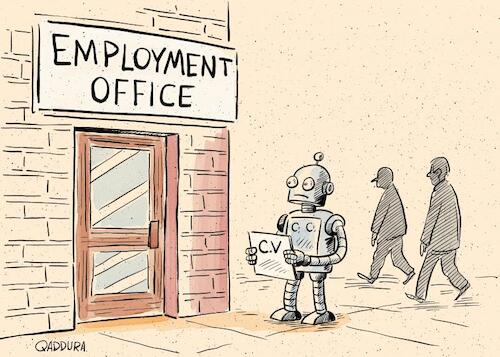 Cartoon: Unemployment (medium) by Ahmad Qaddura tagged unemployment
