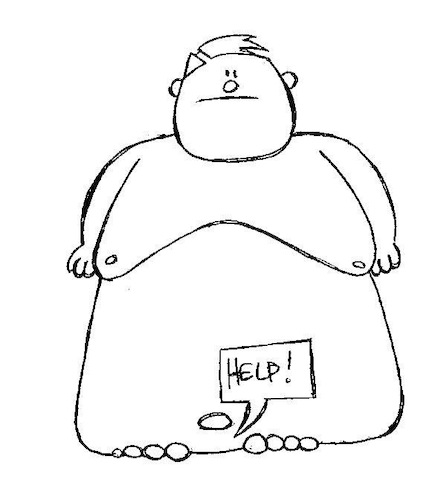 Cartoon: Amigo soterrado (medium) by Xisto Ventura tagged fat,help,se
