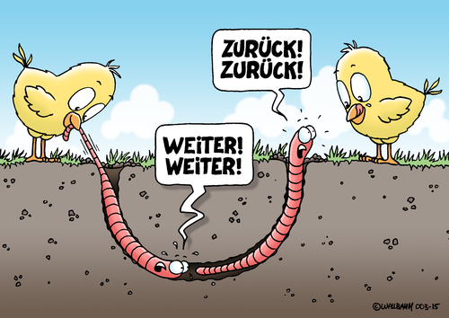 Cartoon: Arme Würmer (medium) by Rovey tagged zwei,würmer,wurm,prekär,klemme,verzwickt,situation,erde,boden,unterirdisch,vögel,vogel,gelb,pech,natur,wiese,vorwärts,rückwärts,richtung,two,worms,worm,soil,ground,birds,bird,yellow,bad,luck,nature,meadow,ahead,backward,direction,zwei,würmer,wurm,prekär,klemme,verzwickt,situation,erde,boden,unterirdisch,vögel,vogel,gelb,pech,natur,wiese,vorwärts,rückwärts,richtung,two,worms,worm,soil,ground,birds,bird,yellow,bad,luck,nature,meadow,ahead,backward,direction