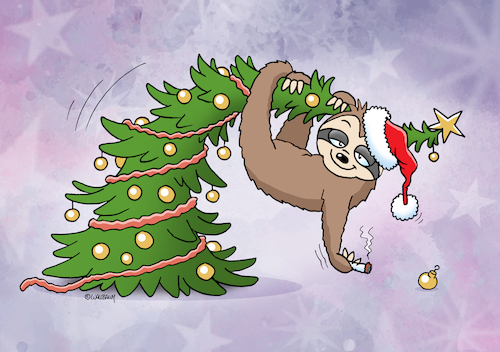 Cartoon: Chillige Weihnachten! (medium) by Rovey tagged weihnachten,weihnachtsfest,weihnachtsbaum,tannenbaum,faultier,entspannung,entspannt,faulheit,chillen,hängen,abhängen,locker,müdigkeit,müde,weihnachtsmütze,weihnachtsgruß,joint,drogen,rauchen,christmas,relaxed,relax,sloth,lazy,smoke,drugs,weihnachten,weihnachtsfest,weihnachtsbaum,tannenbaum,faultier,entspannung,entspannt,faulheit,chillen,hängen,abhängen,locker,müdigkeit,müde,weihnachtsmütze,weihnachtsgruß,joint,drogen,rauchen,christmas,relaxed,relax,sloth,lazy,smoke,drugs
