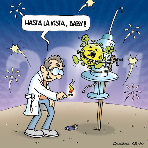 Cartoon: Happy New Year 2021 (medium) by Rovey tagged corona,covid19,impfstoff,pandemie,epidemie,infektion,zukunft,neujahr,2021,silvester,silvesterfeier,arzt,doktor,wissenschaftler,impfung,impfen,spritze,injektion,virus,krankheitserreger,rakete,silvesterrakete,vakzine,erfolg,impfstoffentwicklung,impfstart,vi,corona,covid19,impfstoff,pandemie,epidemie,infektion,zukunft,neujahr,2021,silvester,silvesterfeier,arzt,doktor,wissenschaftler,impfung,impfen,spritze,injektion,virus,krankheitserreger,rakete,silvesterrakete,vakzine,erfolg,impfstoffentwicklung,impfstart,virusbekämpfung