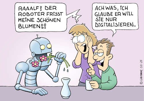 Roboter digitalisiert Blumen