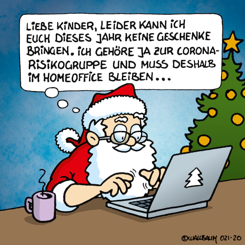 Weihnachtsmann im Homeoffice