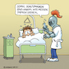 Cartoon: Corona macht erfinderisch (small) by Rovey tagged krankenhaus,corona,virus,coronavirus,covid,19,infektion,epidemie,pandemie,krankheit,krankheitserreger,krise,schutzmaske,mundschutz,gesundheitswesen,schutzmaßnahme,ausrüstung,notstand,arzt,mediziner,pfleger,pflegepersonal,krankenpfleger,patient,krankenbett,spritze,injektion,angst,ritter,ritterhelm,schutzhelm,handschuhe,metall