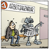 Cartoon: Eines Tages im Arbeitsamt (small) by Rovey tagged arbeitsagentur,arbeitslos,zukunft,science,fiction,roboter,arbeitswelt,arbeitssuchend,stellenmarkt,arbeitskraft,bundesagentur,arbeitslosigkeit,sorge,future,work,arbeitsvermittlung,ki,ai,künstliche,intelligenz