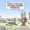 Cartoon: Frühling ohne Bäume (small) by Rovey tagged bäume,baum,baumfällung,baumstumpf,fällen,schlagen,wald,kahlschlag,abholzen,frühling,mai,natur,naturschutz,umweltschutz,ökologie,freude,pflanze,holz,ressource,holzindustrie,wachsen,spross,grün,zerstörung,laub,zweig,blätter,vegetation,wachstum,hoffnung,hoff