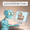 Cartoon: I am not a robot (small) by Rovey tagged robot,internet,pc,computer,discrimination,web,personality,security,machine,artificial,consciousness,intelligence,ai,click,automaton,robotics,ki,künstliche,intelligenz