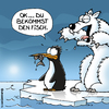 Cartoon: Penguins Deal (small) by Rovey tagged pinguin,eisbär,nordpol,fisch,eisscholle,polar,winter,hunger,essen,fressen,überleben,kampf,fang,kälte,klima,klimaerwärmung,wasser,meer,grönland,norden,penguin,bear,north,pole,floe,fish,food,survival,cold,climate,water,sea,seafood,greenland