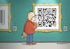 Cartoon: Quadratisches Kunstwerk? (small) by Rovey tagged kunst,museum,qrcode,qr,mann,eancode,ean,abstrakt,moderne,bilder,quadrate,scan,code,link,chiffriert,chiffre,bedeutung,entschlüsseln,rätsel,lesbar,kunstwerk,künstlerisches,schaffen,meisterwerk,banause,kunstbanause,verständnis,verstehen,komposition,ausstellung,betrachten,betrachter,anschauen,sehen,bilderrahmen,kultur,kunstbetrieb,kunstkritik,kunstkritiker,kunstobjekt,kunstinteressiert,kunstfreund,galerie,kunstgalerie,kunstgattung,vernissage,art,man,picture,exhibition,watching,culture,modern