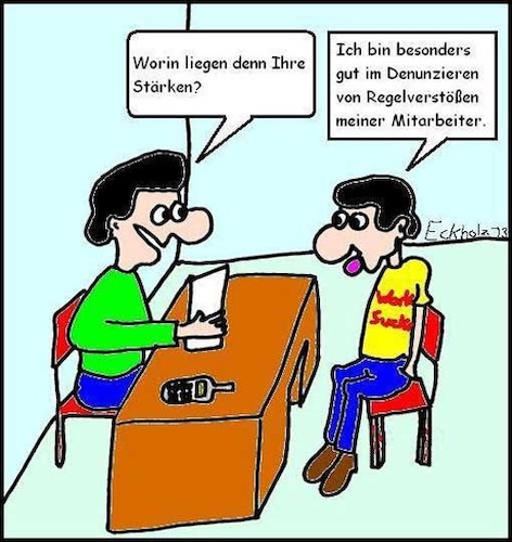 Cartoon: Das Bewerbungsgespräch... (medium) by Moppel tagged bewerbungsgespräch,bewerbung,männer,chef,bewerber,denunziant,gesellschaft