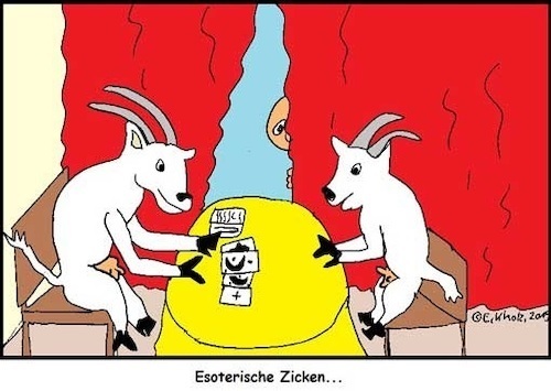 Cartoon: Esoterische Zicken... (medium) by Moppel tagged zicken,esoterik,kartenspiel,ziegen,tarot,wahrsagerin,wahrsagerei,scharlatanerie,zuschauer,illern,zugucken