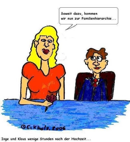 Cartoon: Familienhierarchie... (medium) by Moppel tagged familienhierarchie,hochzeit,mann,frau,ehe,heirat,gesellschaft