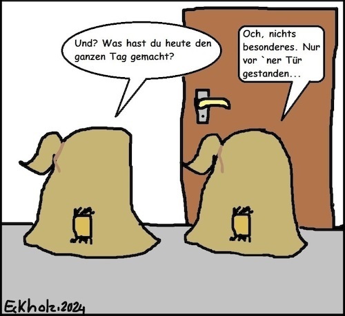 Cartoon: Zwei Säcke... (medium) by Moppel tagged säcke,sprichwort,redensart,tür,sprache