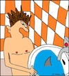 Cartoon: Ohne Worte (small) by Moppel tagged waschbecken,hai,horror,schock,mann