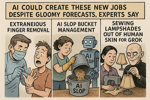 Cartoon: AI could create these new jobs (medium) by PoliticoLoco tagged ai,aiart,jobs,fark