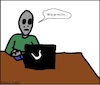 Cartoon: Wie primitiv... (small) by Kritzelsven tagged primitiv,alien,laptop,technologie,medien,internet,elektronik,science,fiction,ausserirdische,intelligenz,ki,fortschritt