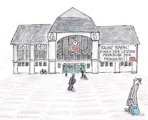 Cartoon: Abenteuer Deutsche Bahn (medium) by Don-al-dente tagged db,eisenbahn,deutschland