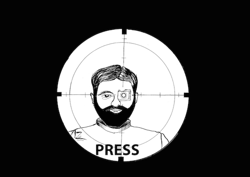 Cartoon: murder of journalists (medium) by Zankello tagged freedom,of,press,in,palestine