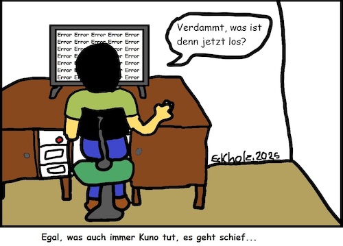 Cartoon: Kuno... (medium) by Kritzelhonk tagged kuno,depp,trottel,missgeschick,ungeschickt,gesellschaft,mann