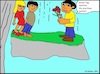 Cartoon: Absturz... (small) by Kritzelhonk tagged rosenverkäufer,männer,frau,absturz,fall,abwärts,gesellschaft,unfall