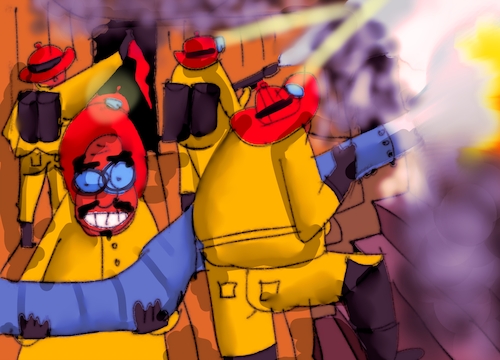 Cartoon: The Emergency fire man story 2 (medium) by al-mousawi2025 tagged cartoon