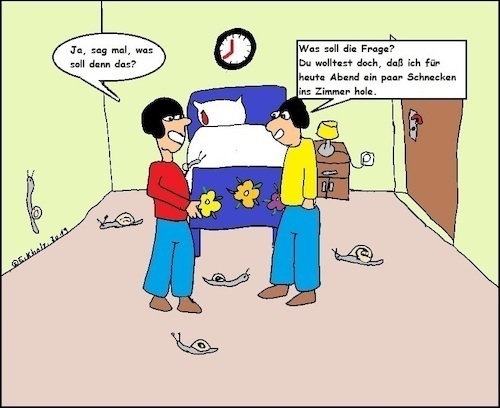 Cartoon: Schnecken... (medium) by Hoschie1978 tagged schnecken,missverständnis,glitschig,krabbeln,jungen,internat