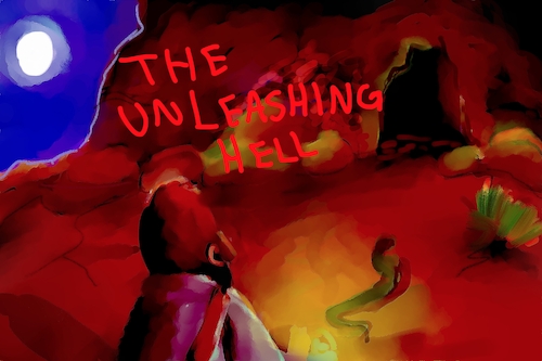 Cartoon: THE UNLEASHING HELL (medium) by THE WORLD HISTORY tagged cartoon