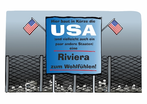 Cartoon: Blühende Landschaften (medium) by Bernd Eisert tagged trump,gaza,friedensrat,riviera,profit,trump,gaza,friedensrat,riviera,profit