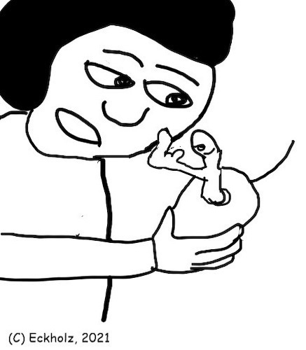 Cartoon: Ohne Worte (medium) by Kritzelspacko78 tagged apfel,wurm,riesenwurm,frechheit,stinkefinger