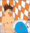 Cartoon: Ohne Worte (small) by Kritzelspacko78 tagged hai,waschbecken,mann,nackt,horror,grusel,schauder,schrecken,schock,badezimmer,badezimmerwitz